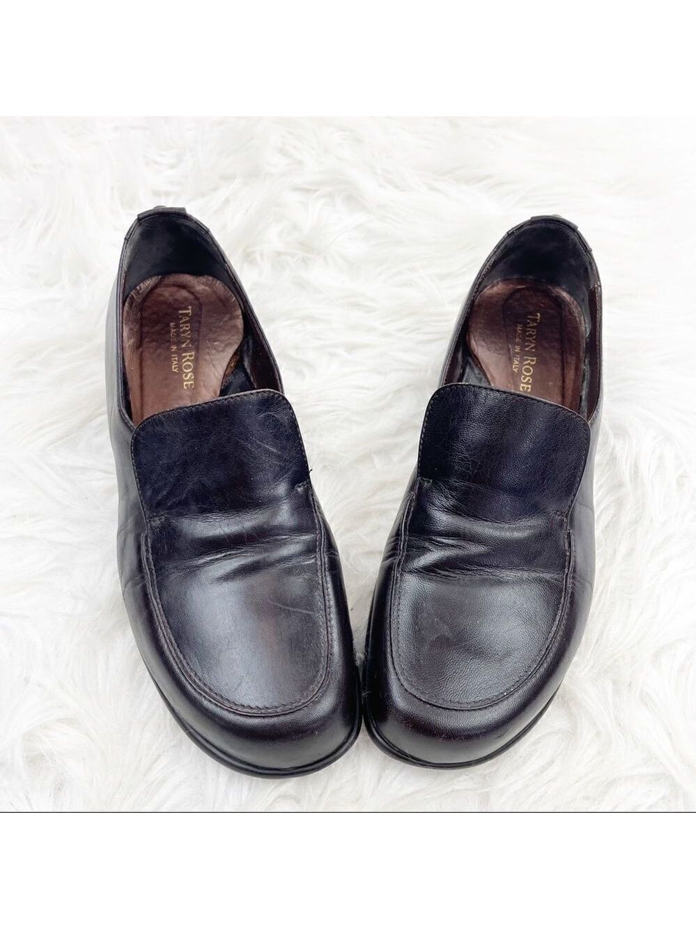 Taryn Rose Brown Slip On Leather Loafers
